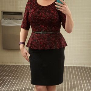 Connected Apparel Peplum Dress Size 10